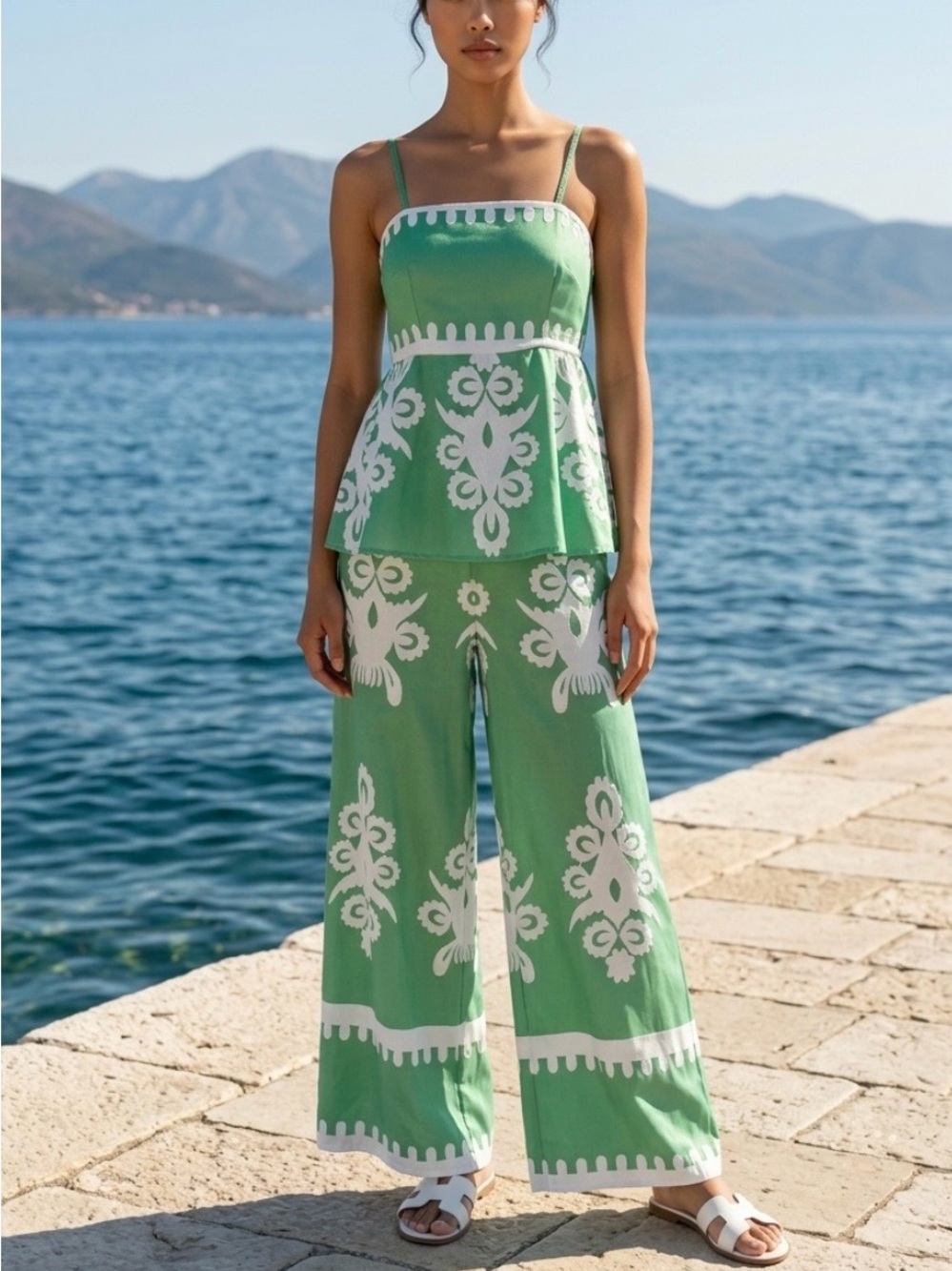 SUNDAY UP NWOT 2pc Cami and Wide Leg Pants Set Sz S